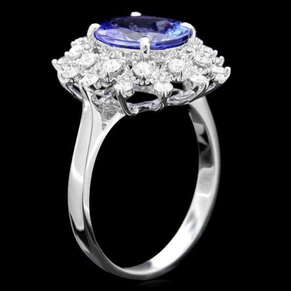 s-l400.jpg 3.10Ct Natural Tanzanite & Diamond 14KW Gold Ring